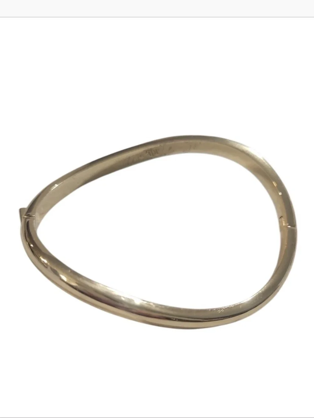 Lauren Ralph Lauren Gold Sculptural Bangle Bracelet Wavy Minimalist Hinge Cuff